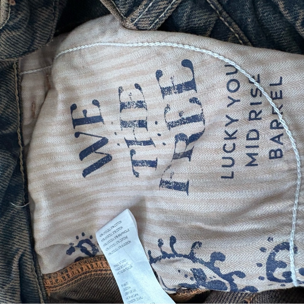 Free People Barrel Relaxed Dark Wash Denim Jeans - Picture 7 of 9